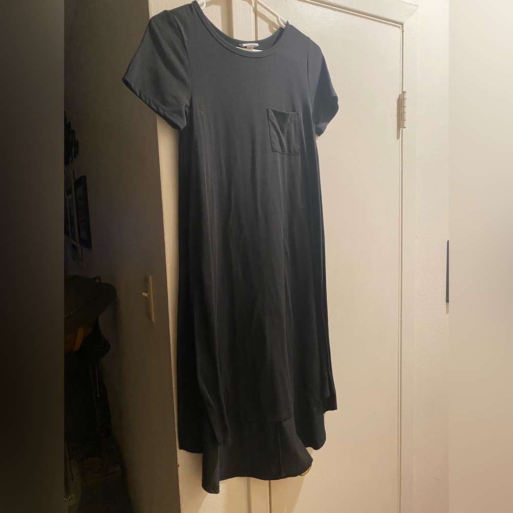 Solid black flooring Lularoe dress